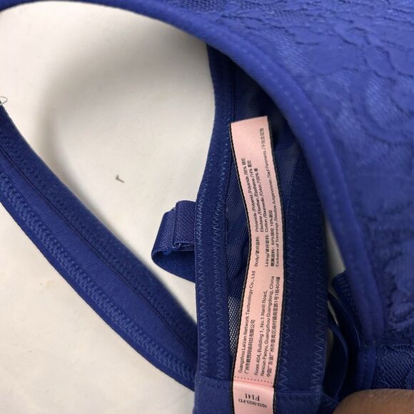 DOBREVA Women's Balconette Bra Starshine Blue Lace Underwire 34D Lightly Padded - Picture 7 of 7